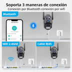 🛡️📹 Cámara Exterior Doble Lente 360° | ¡Vigila Tu Espacio Día y Noche!