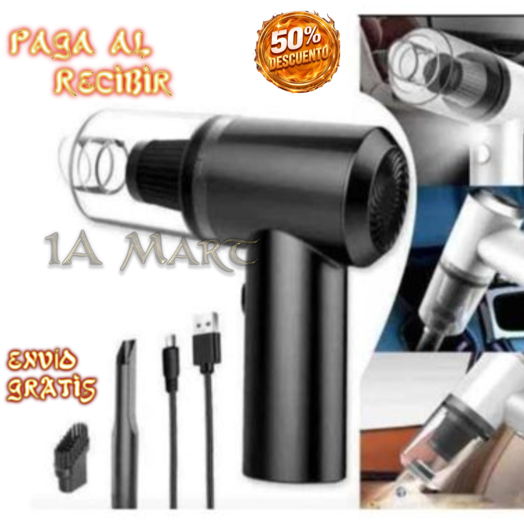 ✨ Aspiradora Turbo 2 en 1 | Portátil, Inalámbrica + Soplador