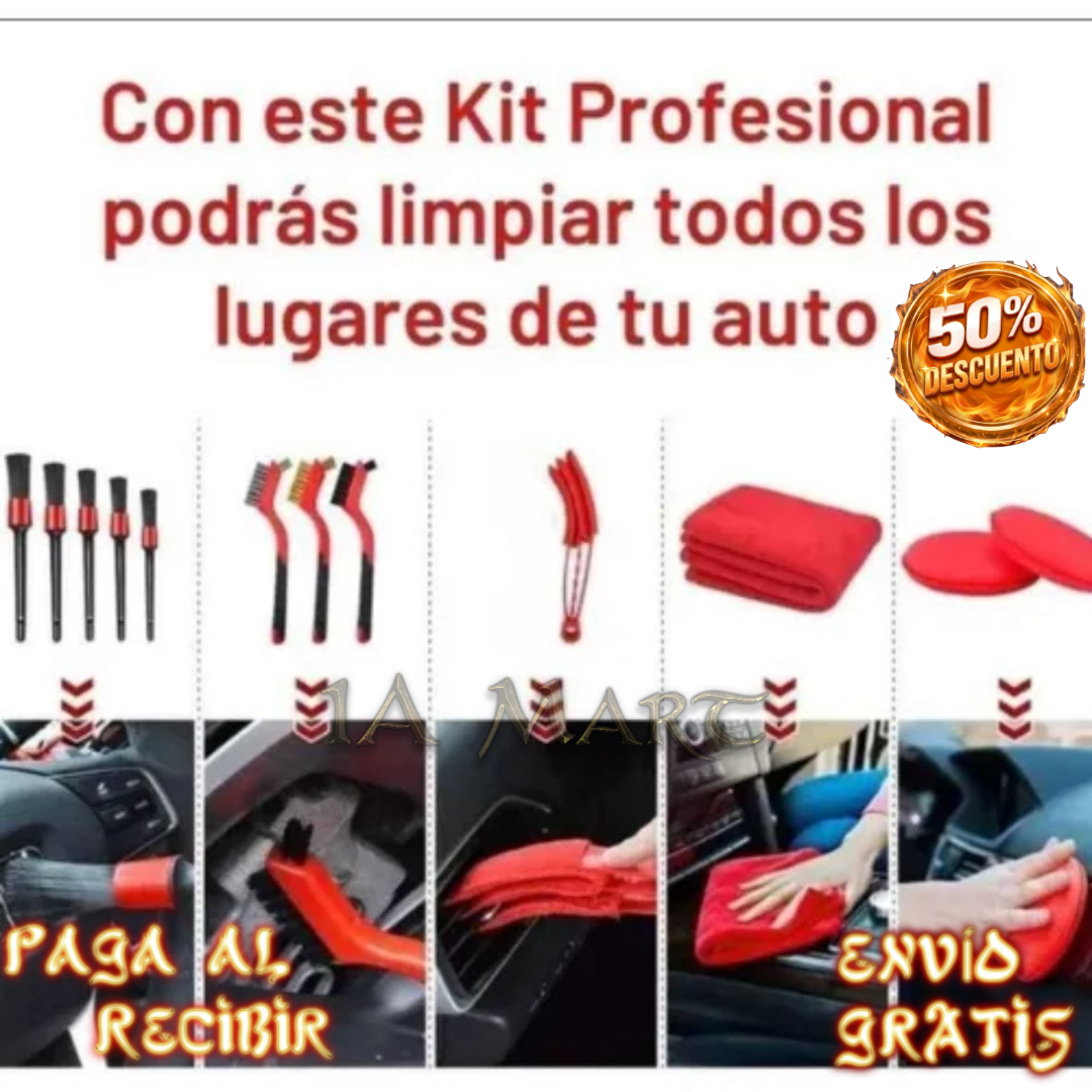 🚗✨ Kit Limpieza Auto 16 en 1 | ¡Deja Cada Rincón Impecable!