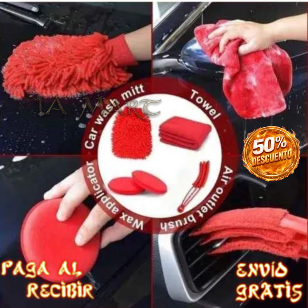 🚗✨ Kit Limpieza Auto 16 en 1 | ¡Deja Cada Rincón Impecable!