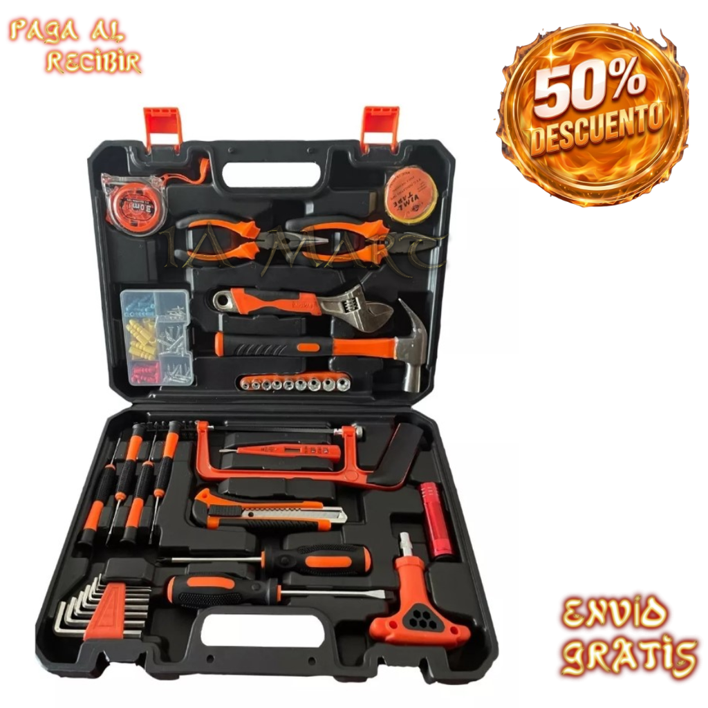🧰🔥 Maletín de Herramientas LERNEN 135 Piezas | ¡Todo lo Necesario en un Solo Lugar!