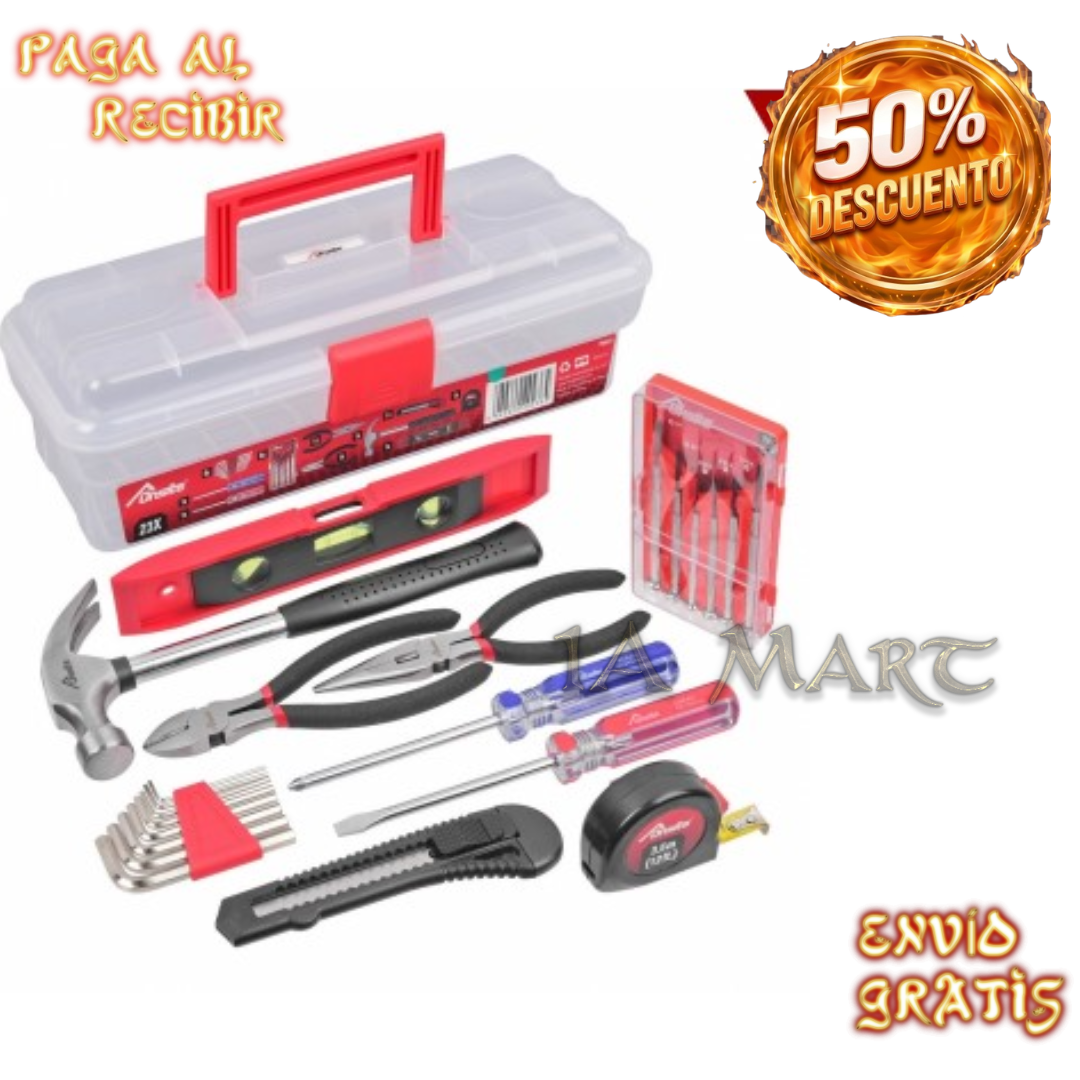 🧰🔧 Caja de Herramientas TACTIX 23 Piezas | ¡Todo lo Básico en un Solo Kit!