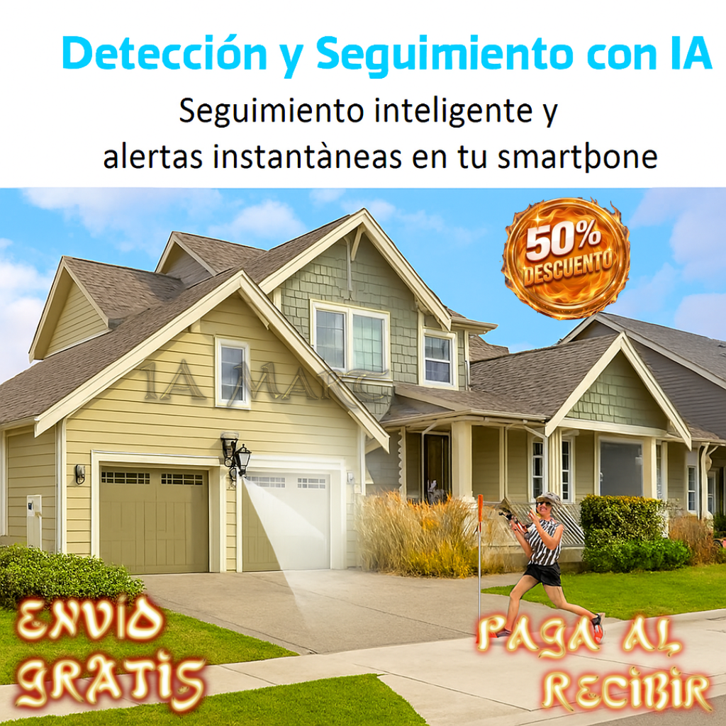 🛡️📹 Cámara Exterior Doble Lente 360° | ¡Vigila Tu Espacio Día y Noche!