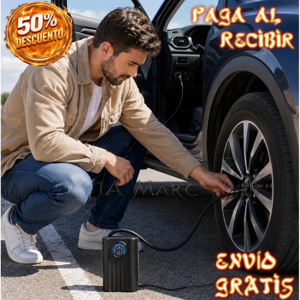 🚗💨 Inflador Portátil para Vehículos | ¡Infla Tus Neumáticos Donde Estés!