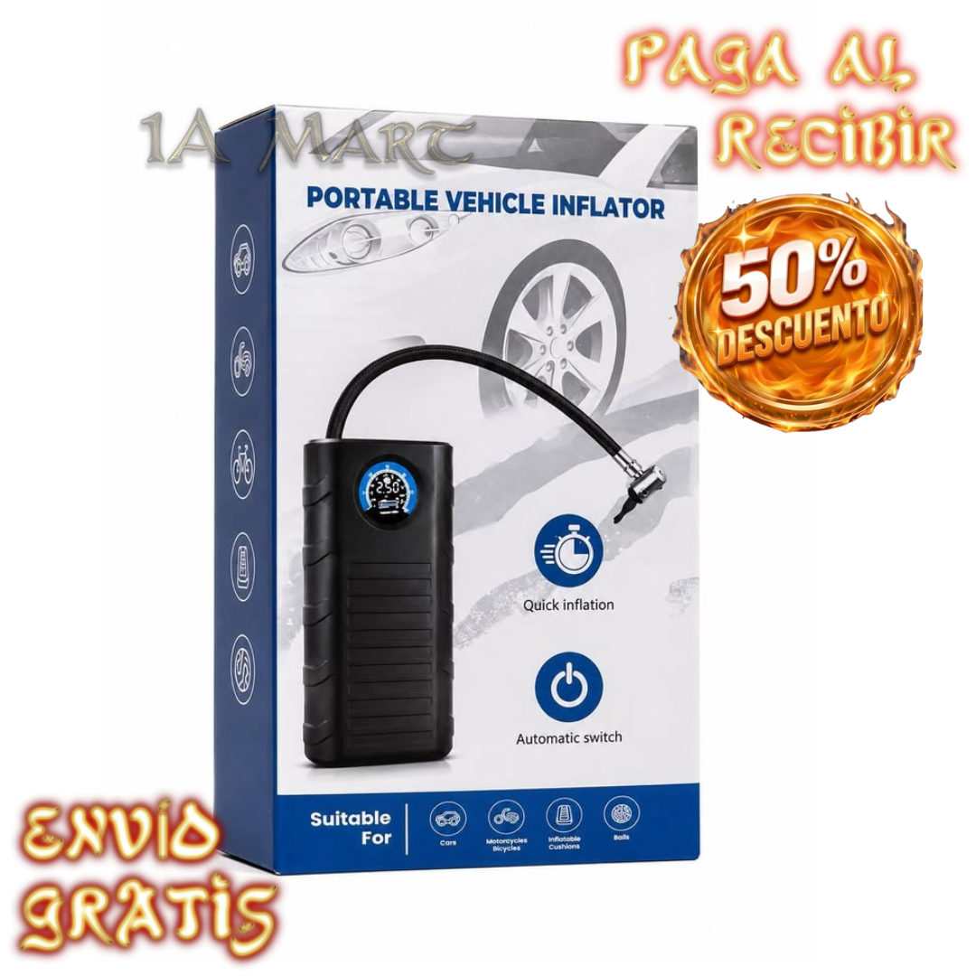 🚗💨 Inflador Portátil para Vehículos | ¡Infla Tus Neumáticos Donde Estés!