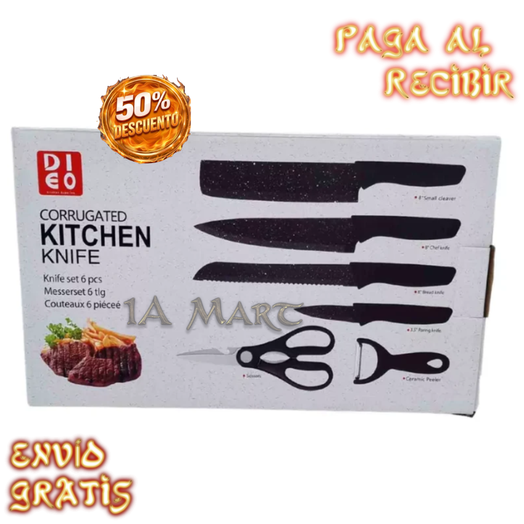 🔪✨ Set de Cuchillos de Cocina | ¡Todo lo que Necesitas para Preparar tus Comidas!