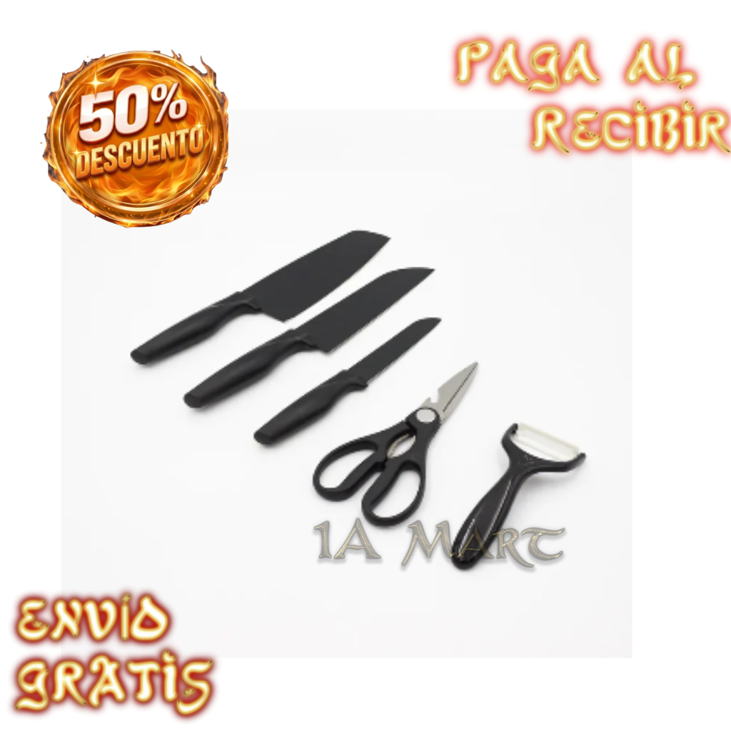 🔪✨ Set de Cuchillos de Cocina | ¡Todo lo que Necesitas para Preparar tus Comidas!