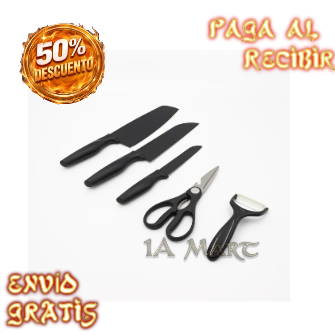 🔪✨ Set de Cuchillos de Cocina | ¡Todo lo que Necesitas para Preparar tus Comidas!