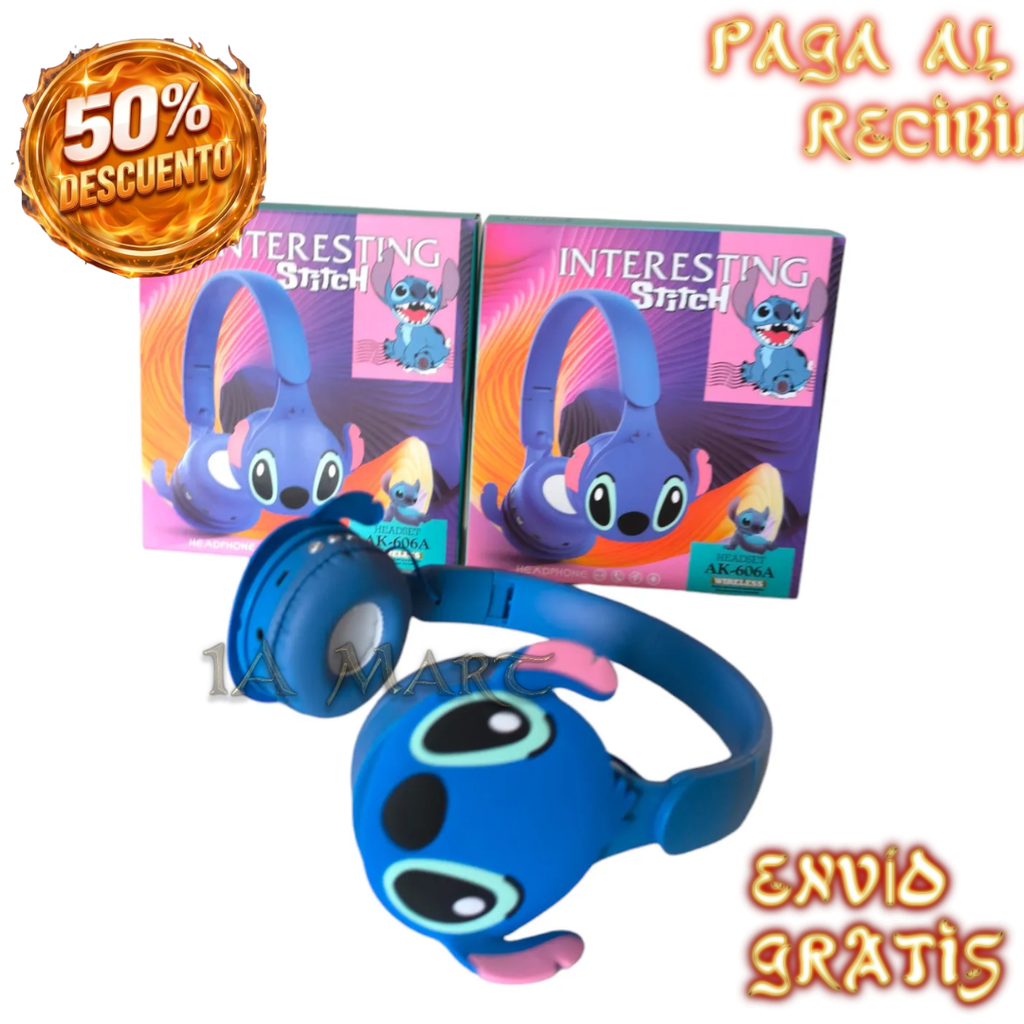 🎧💙 Audífonos Inalámbricos Stitch | ¡Música, Juegos y Diversión Donde Quieras!