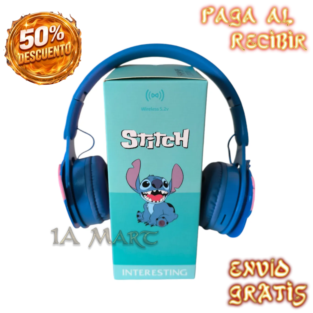 🎧💙 Audífonos Inalámbricos Stitch | ¡Música, Juegos y Diversión Donde Quieras!