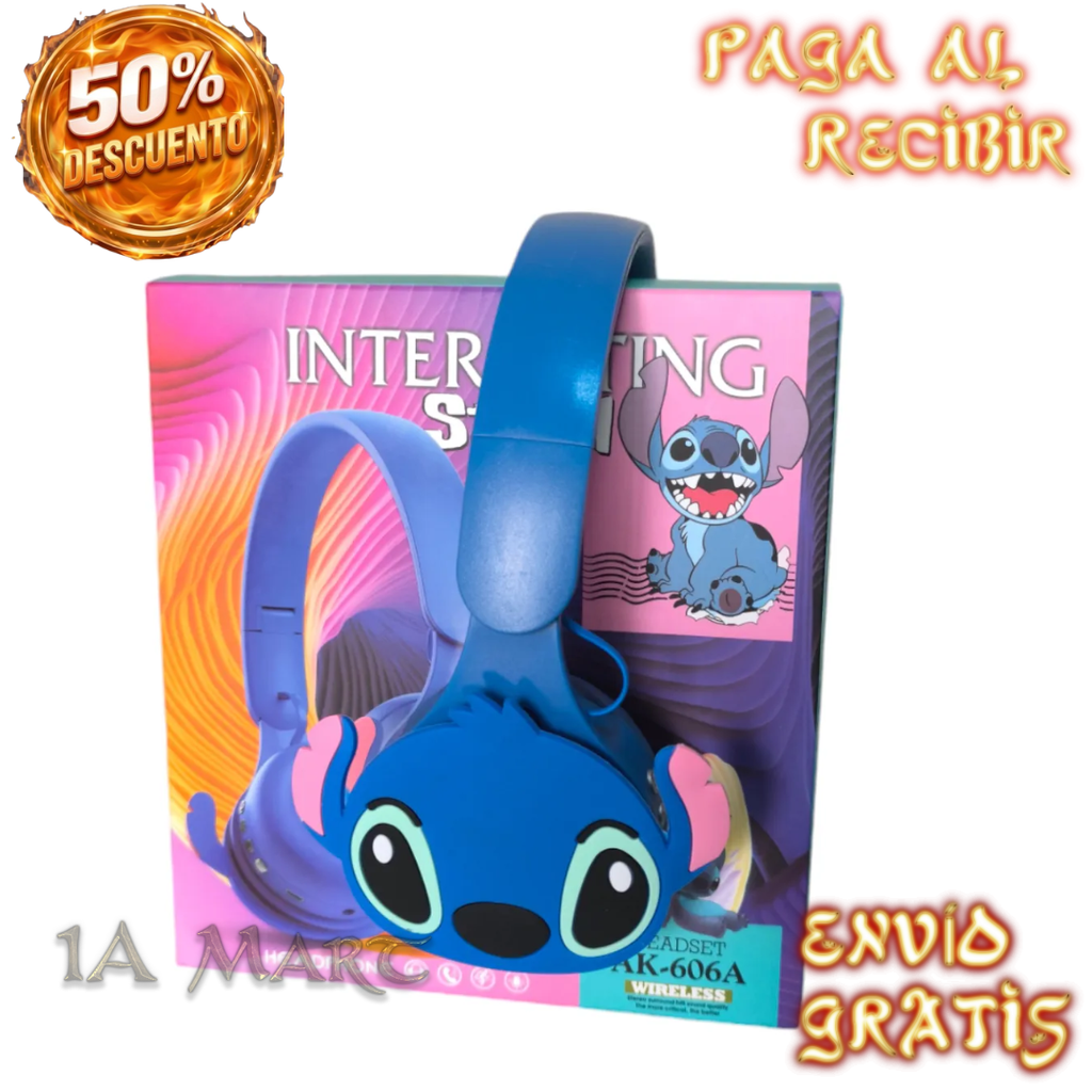 🎧💙 Audífonos Inalámbricos Stitch | ¡Música, Juegos y Diversión Donde Quieras!
