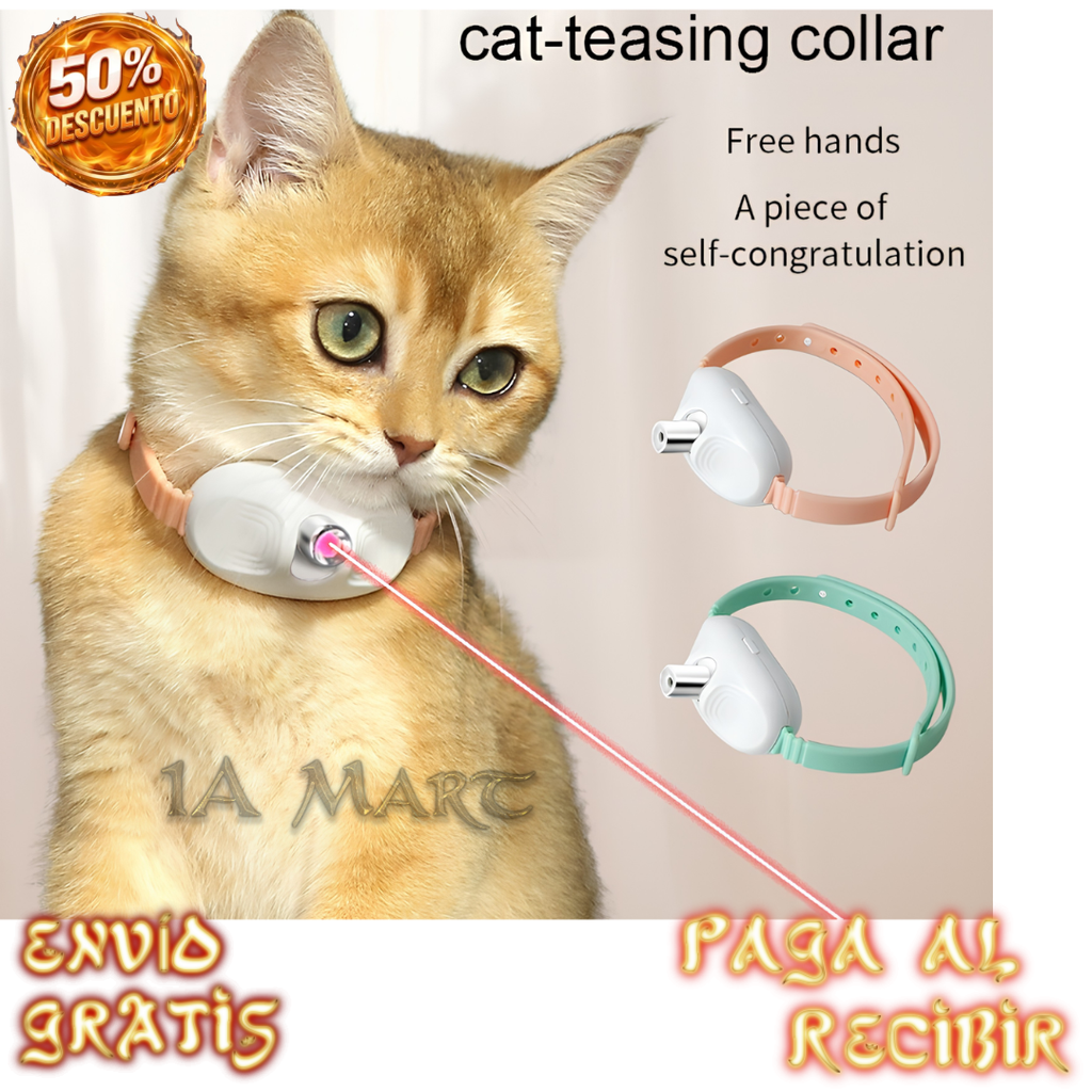 🐱🔴 Collar Láser Inteligente para Gatos | ¡Diversión y Juego Automático!