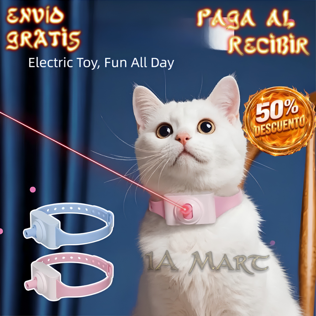 🐱🔴 Collar Láser Inteligente para Gatos | ¡Diversión y Juego Automático!