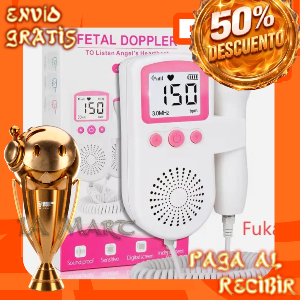 👶❤️ Doppler Fetal Portátil con Pantalla LCD | ¡Vive un Momento Especial con tu Bebé!