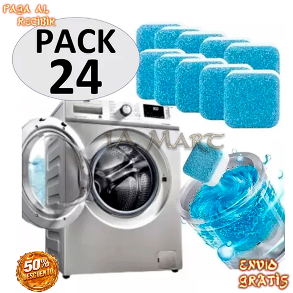 🧼✨  24 Pastillas Limpia Lavadora | ¡Adiós a la Suciedad y Malos Olores!