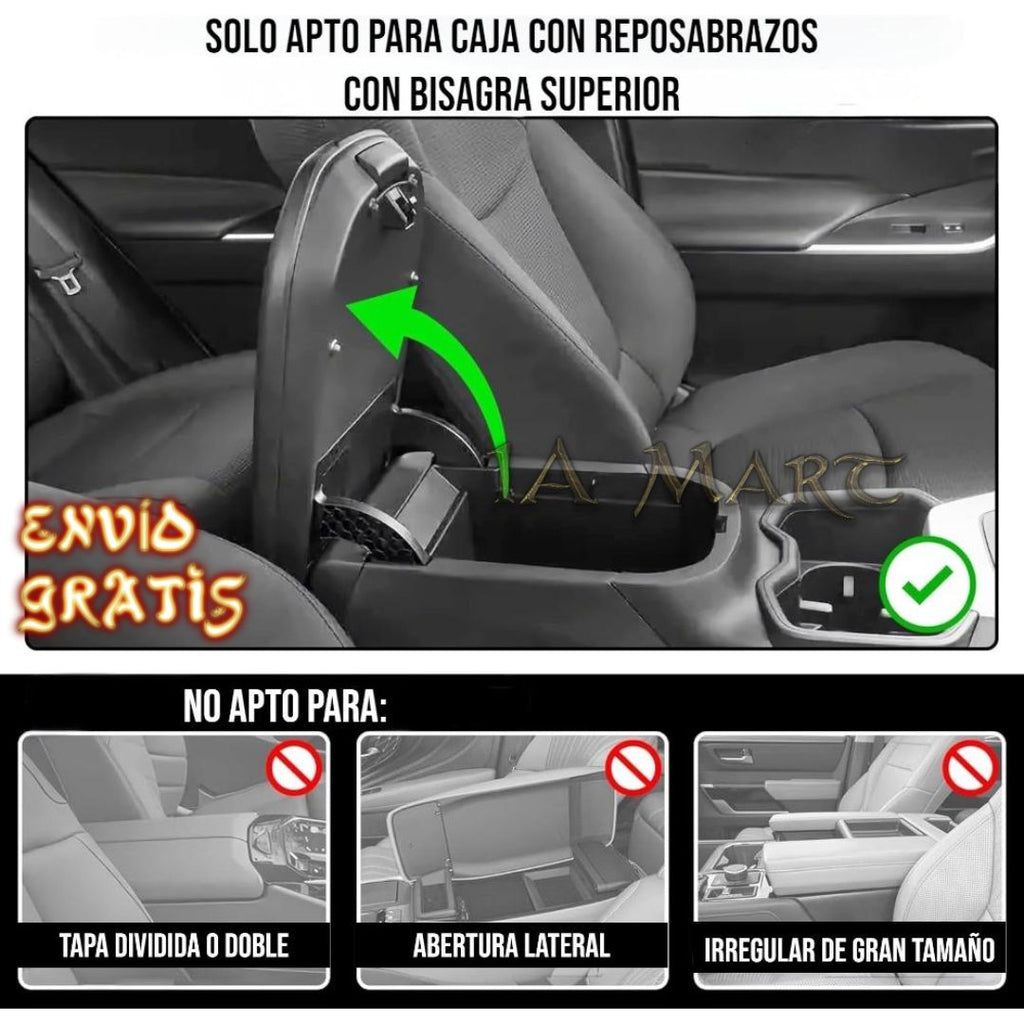 ✨ Reposabrazos/Vasos Premium para Auto | Comodidad y Organización